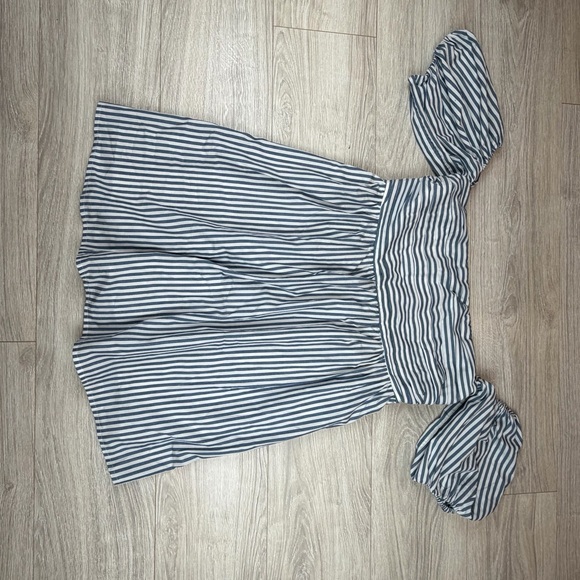 Abercrombie & Fitch Blue and White Striped Mini Dress - Picture 3 of 10